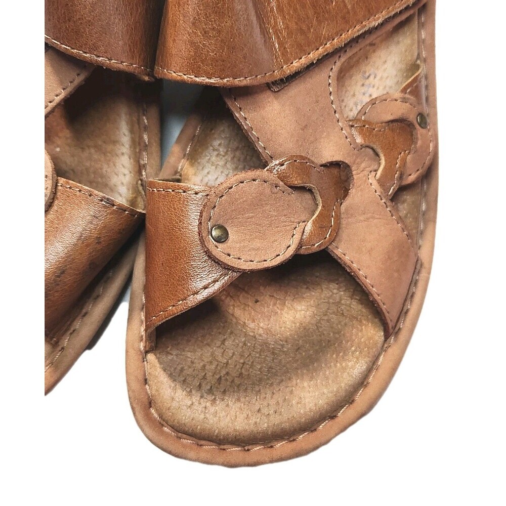 Fly Flot Italian Brown Leather Slip-On Orthopedic Sandals Comfort SZ 7 - Picture 11 of 11